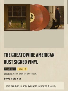 AUTOGRAPHED SIGNED Noah Kahan The Great Divide American Rust Vinyl LP